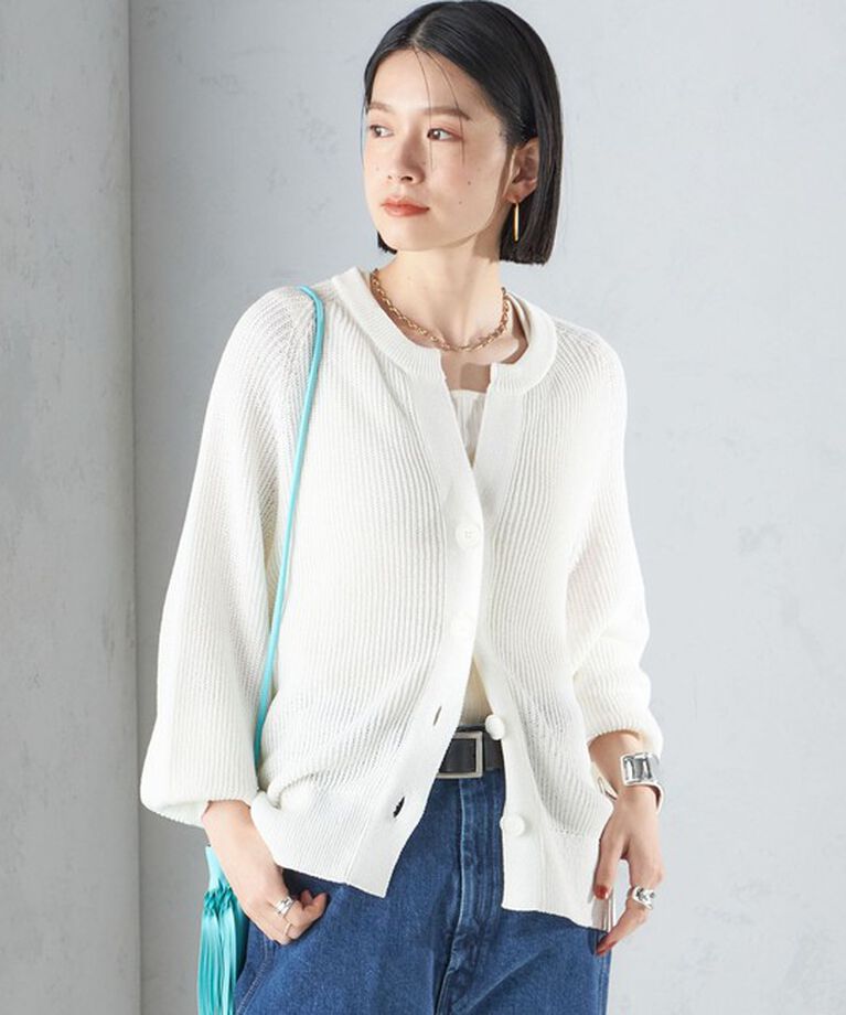 SHIPS for women「〈手洗い可能〉ペーパー コットン カーディガン ◇」|カーディガン|