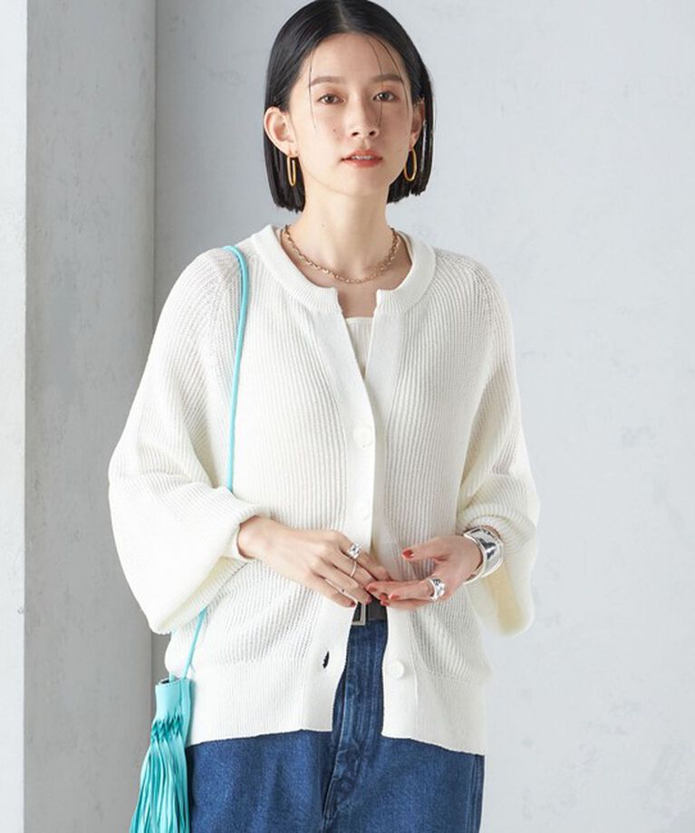 SHIPS for women「〈手洗い可能〉ペーパー コットン カーディガン ◇」|カーディガン|