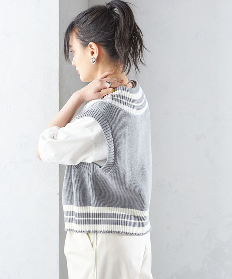 SHIPS for women「【SHIPS別注】WRAPINKNOT:〈手洗い可能〉チルデン ニット ベスト」|ベスト・ジレ|