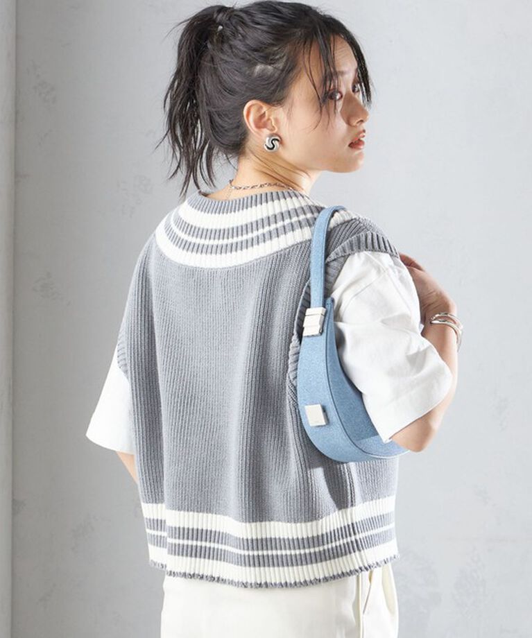 SHIPS for women「【SHIPS別注】WRAPINKNOT:〈手洗い可能〉チルデン ニット ベスト」|ベスト・ジレ|