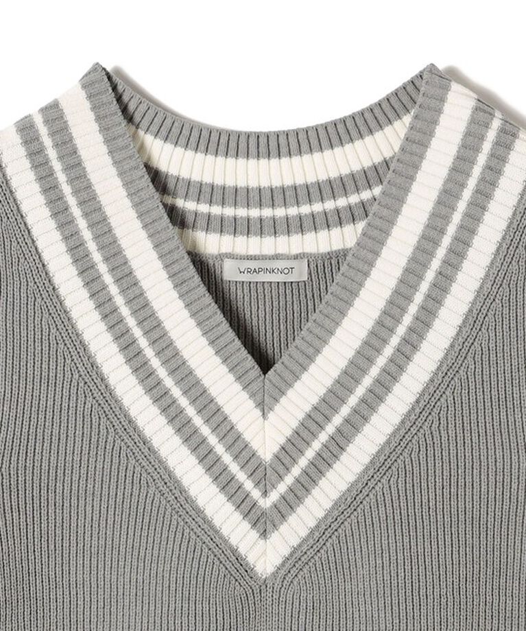 SHIPS for women「【SHIPS別注】WRAPINKNOT:〈手洗い可能〉チルデン ニット ベスト」|ベスト・ジレ|