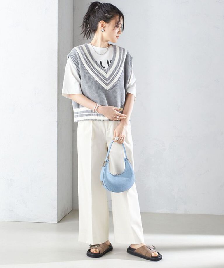 SHIPS for women「【SHIPS別注】WRAPINKNOT:〈手洗い可能〉チルデン ニット ベスト」|ベスト・ジレ|