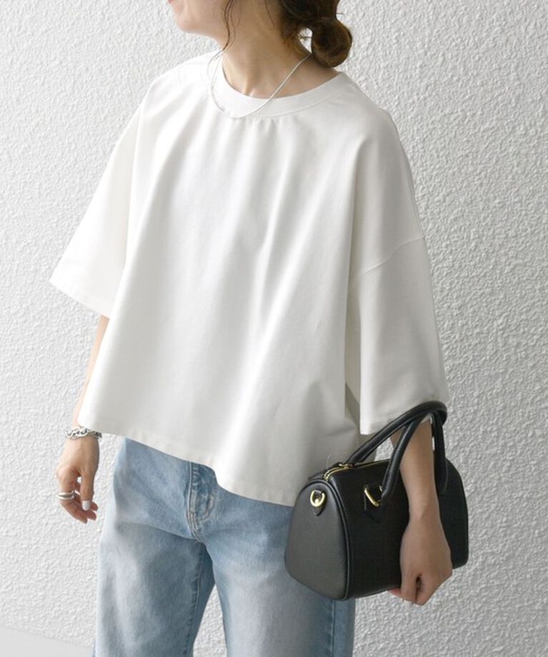 SHIPS any「SHIPS any:〈洗濯機可能〉インレイ ハーフスリーブ ショートTEE」|Tシャツ・カットソー|
