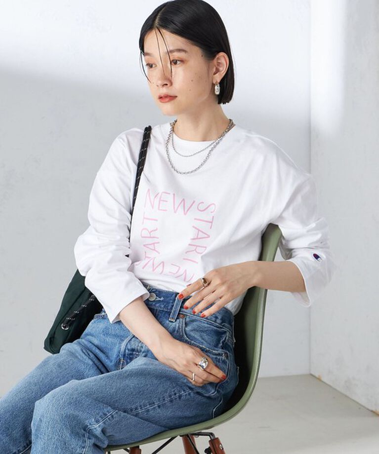 SHIPS for women「【SHIPS別注】Champion: ロング スリーブ TEE」|Tシャツ・カットソー|