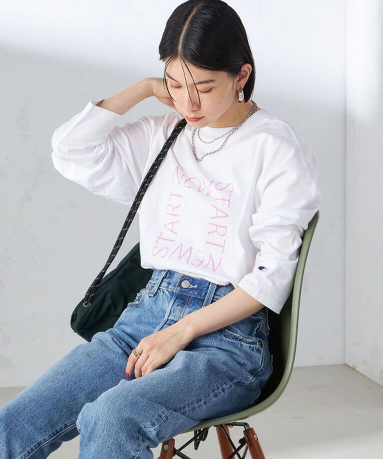 SHIPS for women「【SHIPS別注】Champion: ロング スリーブ TEE」|Tシャツ・カットソー|