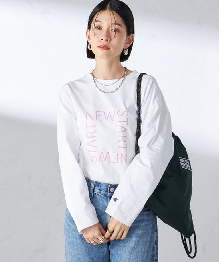 SHIPS for women「【SHIPS別注】Champion: ロング スリーブ TEE」|Tシャツ・カットソー|