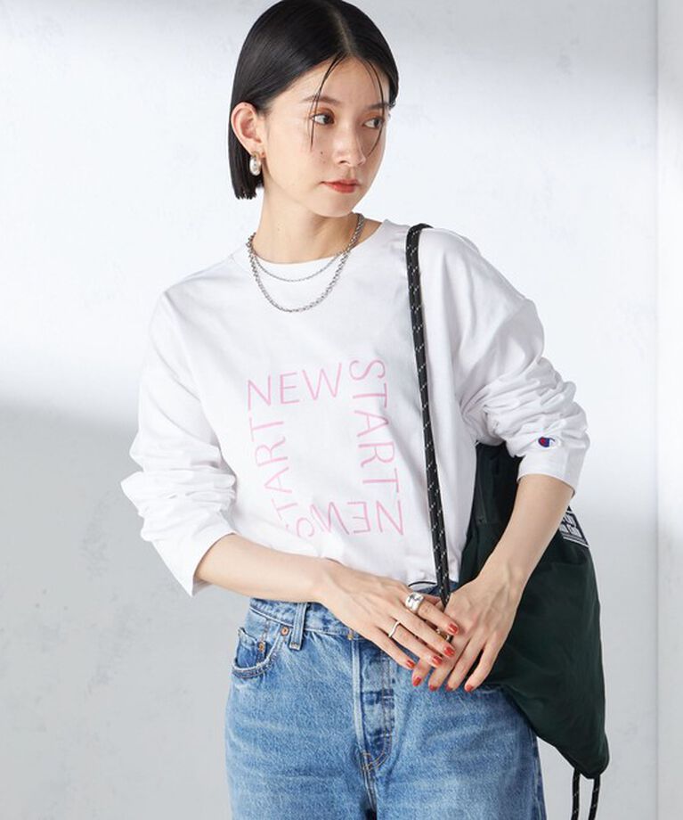 SHIPS for women「【SHIPS別注】Champion: ロング スリーブ TEE」|Tシャツ・カットソー|