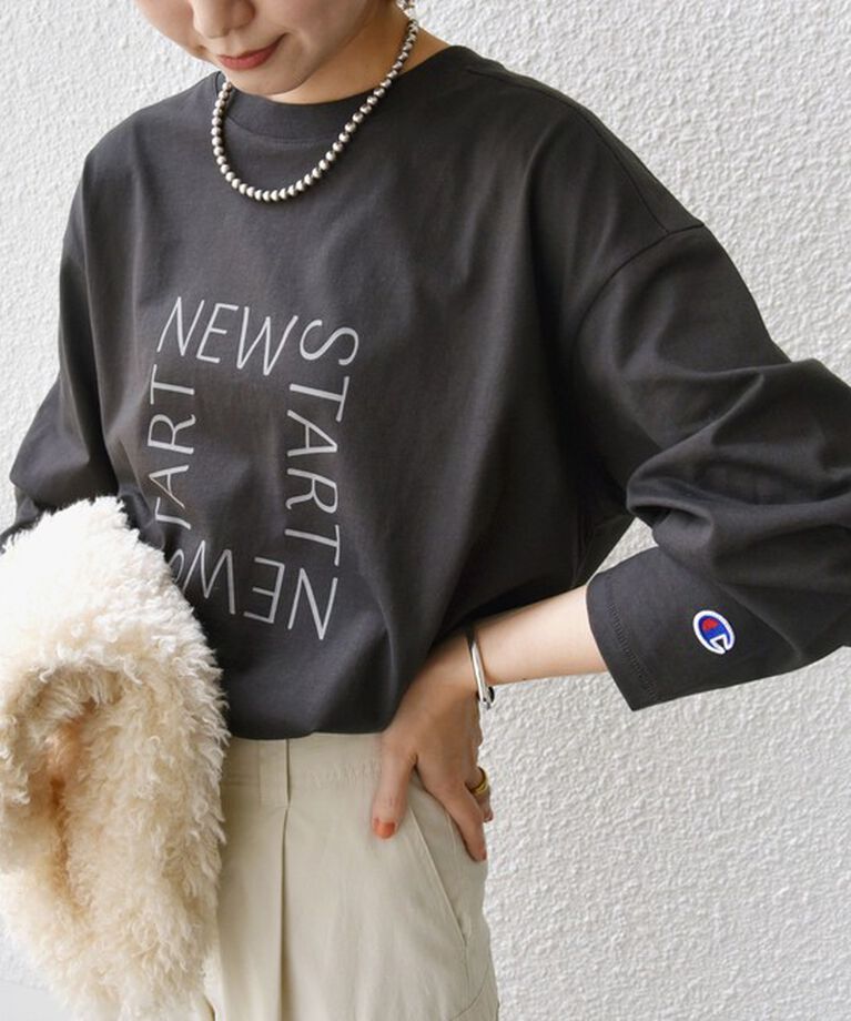 SHIPS for women「【SHIPS別注】Champion: ロング スリーブ TEE」|Tシャツ・カットソー|