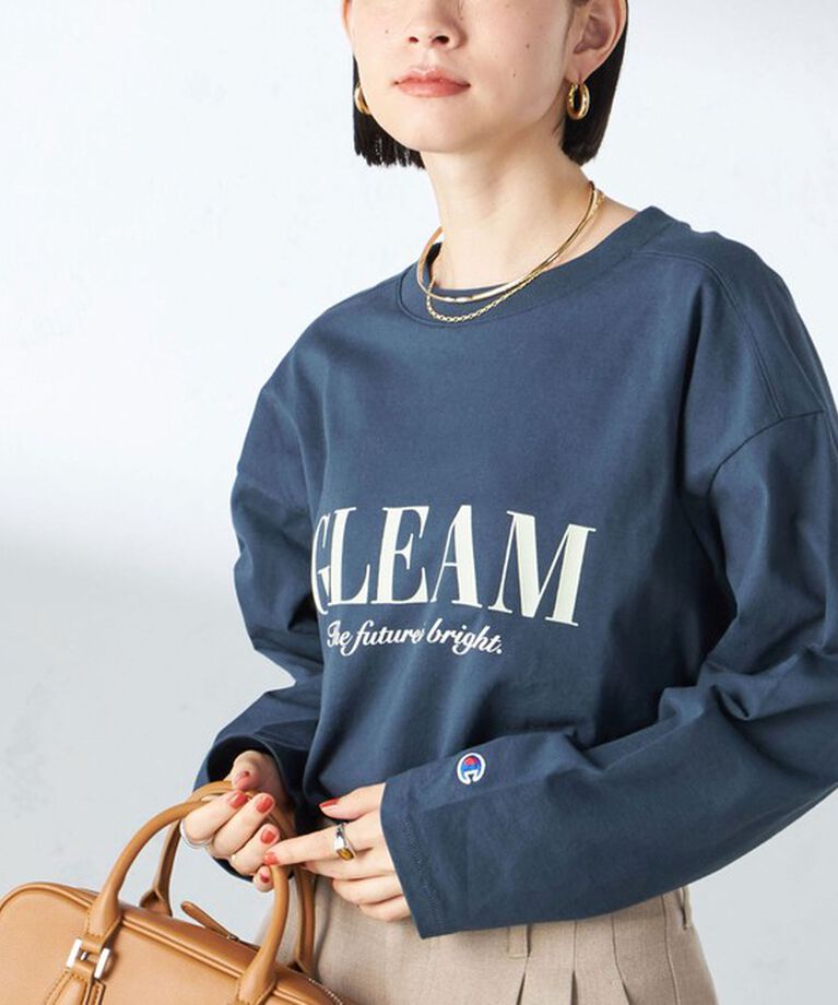 SHIPS for women「【SHIPS別注】Champion: ロング スリーブ TEE」|Tシャツ・カットソー|ネイビー