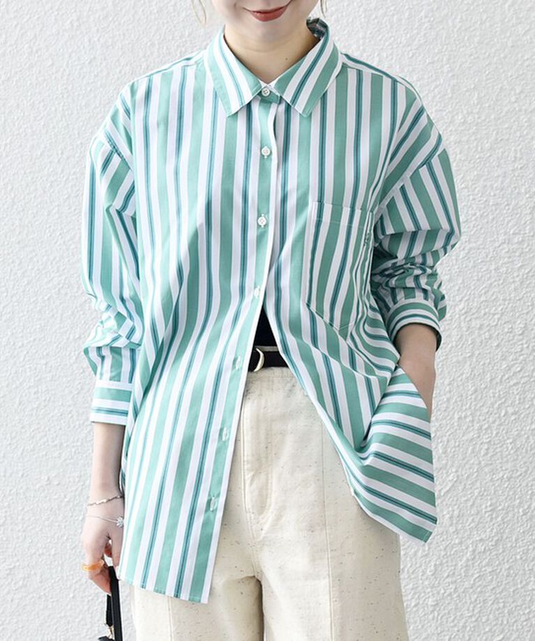 SHIPS any「《一部追加予約》SHIPS any:〈洗濯機可能〉REPREVE レギュラーカラー ルーズ ポケット シャツ」|シャツ・ブラウス|