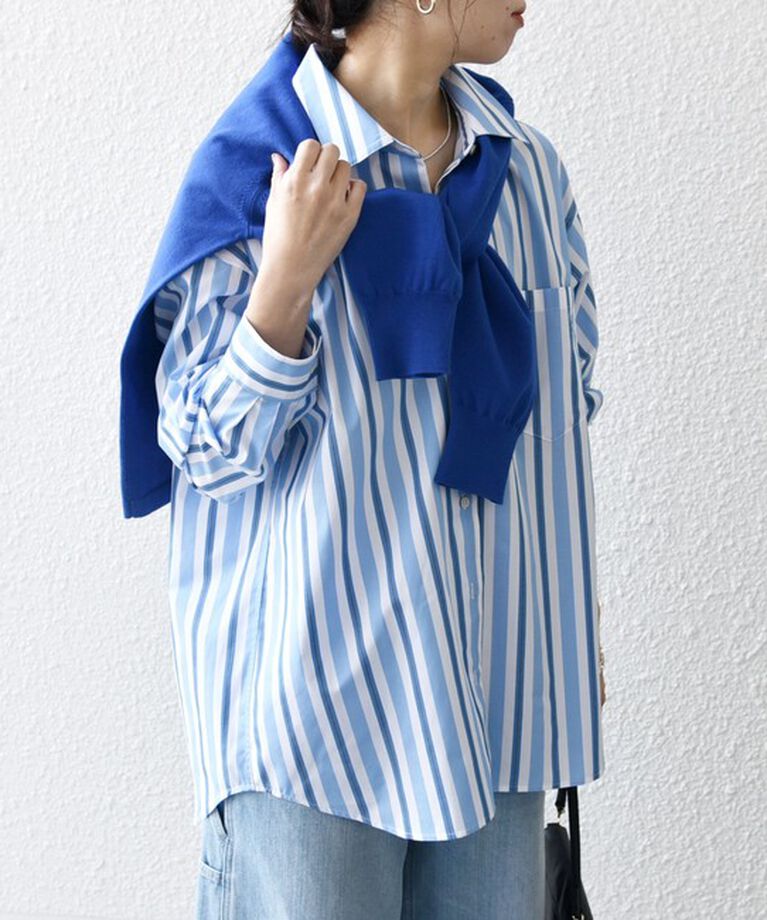 SHIPS any「《一部追加予約》SHIPS any:〈洗濯機可能〉REPREVE レギュラーカラー ルーズ ポケット シャツ」|シャツ・ブラウス|