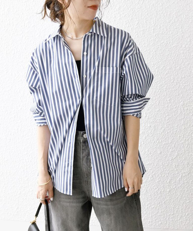 SHIPS any「《一部追加予約》SHIPS any:〈洗濯機可能〉REPREVE レギュラーカラー ルーズ ポケット シャツ」|シャツ・ブラウス|