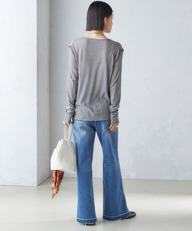 SHIPS for women「〈手洗い可能〉シアー ストレッチ クルーネック プルオーバー」|Tシャツ・カットソー|