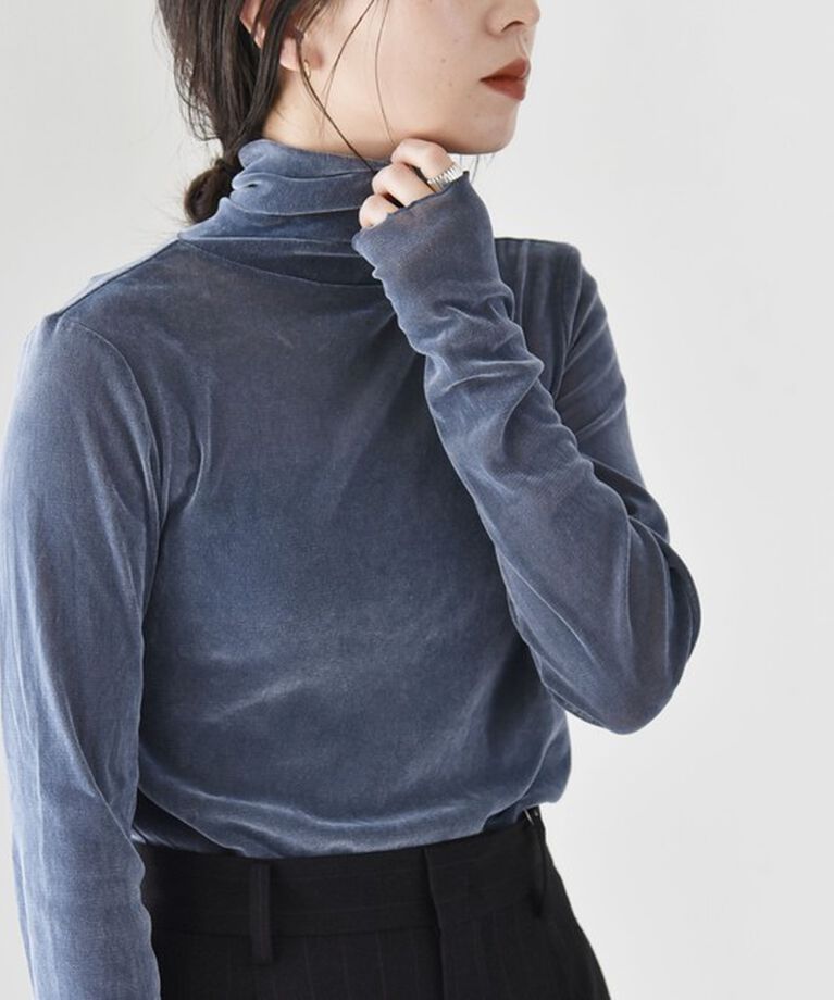 quaranciel「quaranciel:〈洗濯機可能〉フロッキー シアー タートル ネック 2」|Tシャツ・カットソー|グレー
