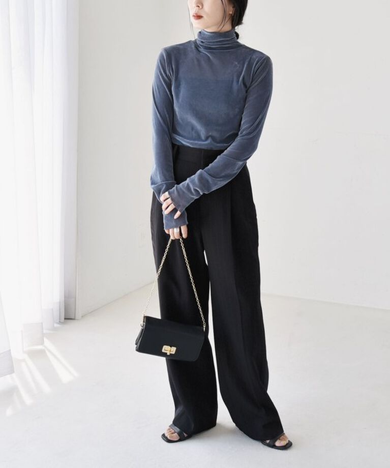 quaranciel「quaranciel:〈洗濯機可能〉フロッキー シアー タートル ネック 2」|Tシャツ・カットソー|