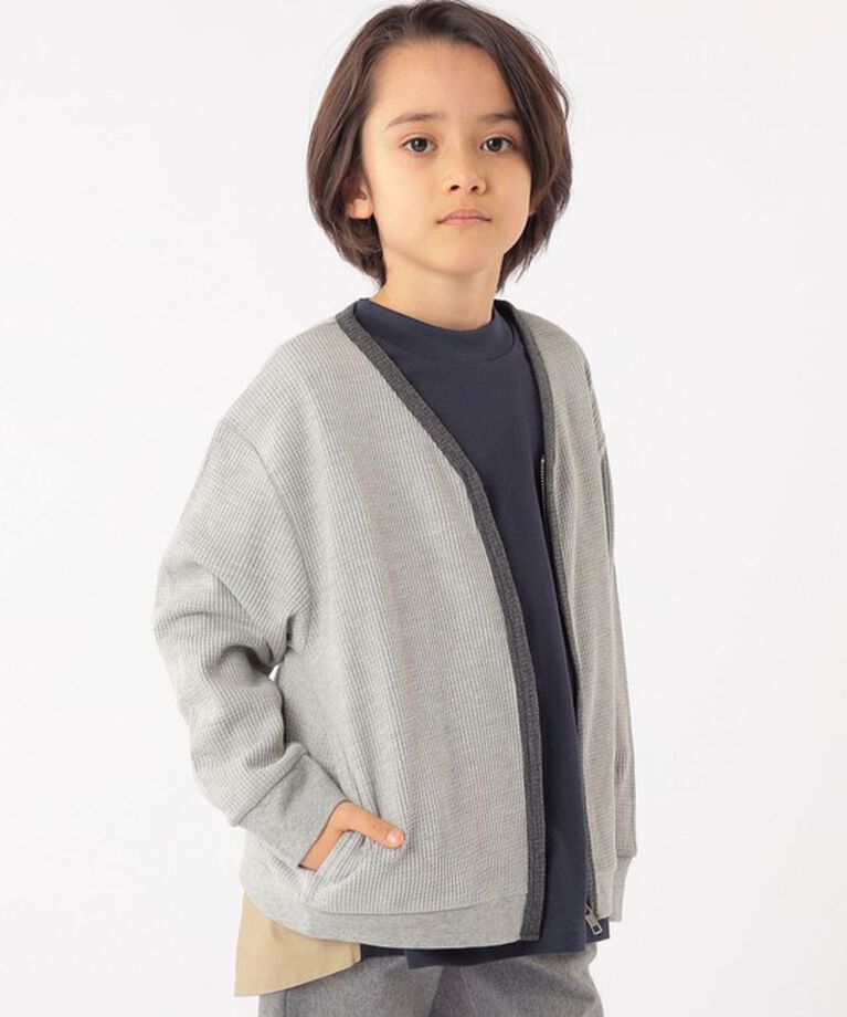 SHIPS KIDS「SHIPS KIDS:100～130cm / ワッフル カーディガン」|カーディガン|