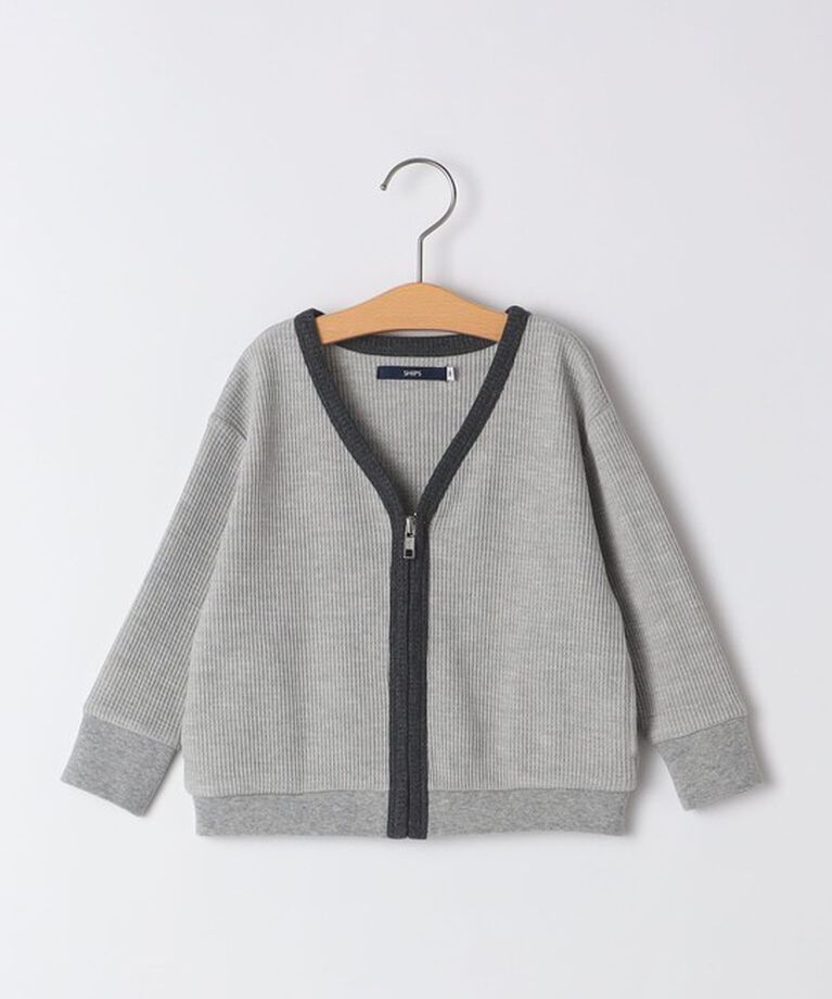 SHIPS KIDS「SHIPS KIDS:80～90cm / ワッフル カーディガン」|カーディガン|ライトグレー