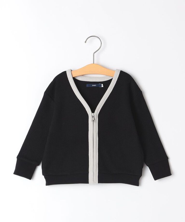 SHIPS KIDS「SHIPS KIDS:80～90cm / ワッフル カーディガン」|カーディガン|ブラック