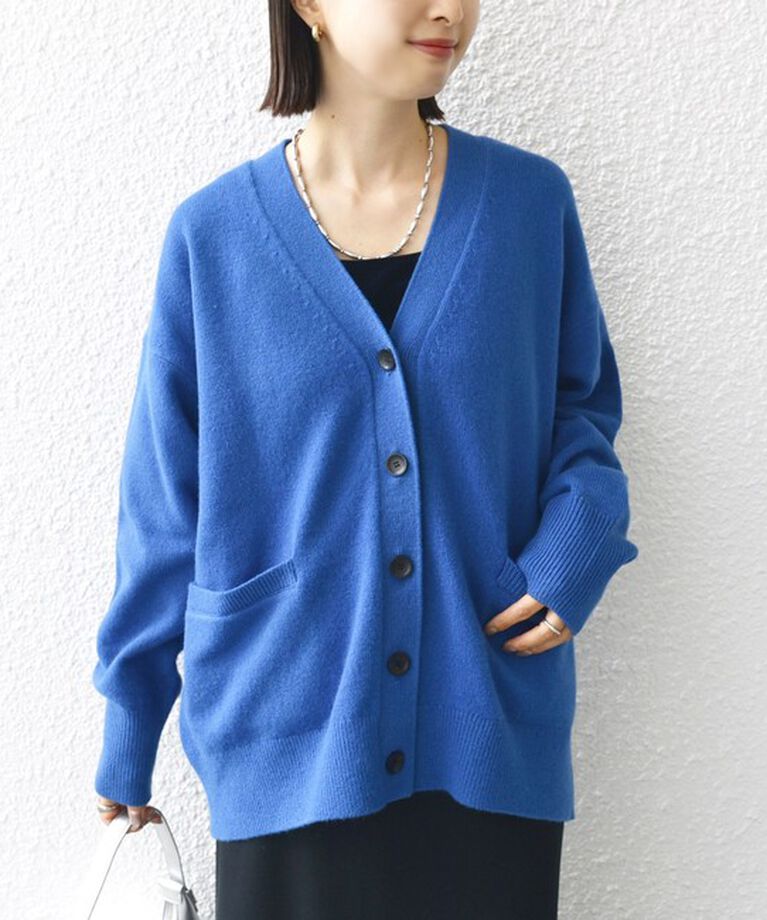 SHIPS for women「〈手洗い可能〉7G ウール カシミヤ Vネック カーディガン」|カーディガン|