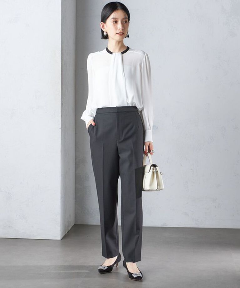 SHIPS for women「〈セレモニー対応可〉troisiemeCHACO:〈洗濯機可能〉ロング タイ ブラウス」|シャツ・ブラウス|