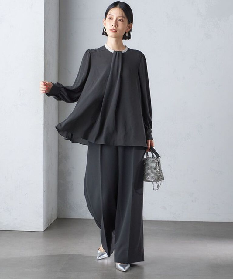 SHIPS for women「〈セレモニー対応可〉troisiemeCHACO:〈洗濯機可能〉ロング タイ ブラウス」|シャツ・ブラウス|