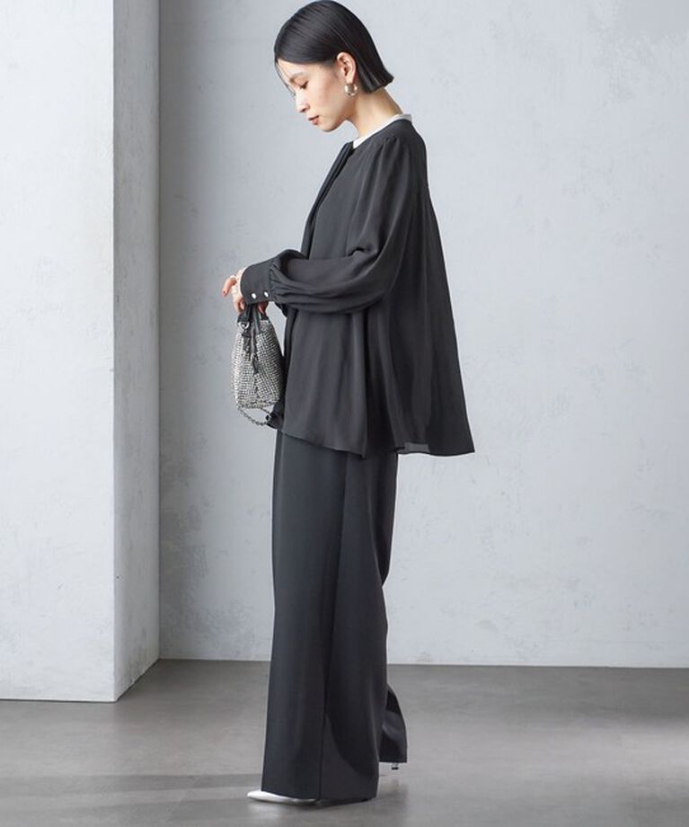 SHIPS for women「〈セレモニー対応可〉troisiemeCHACO:〈洗濯機可能〉ロング タイ ブラウス」|シャツ・ブラウス|
