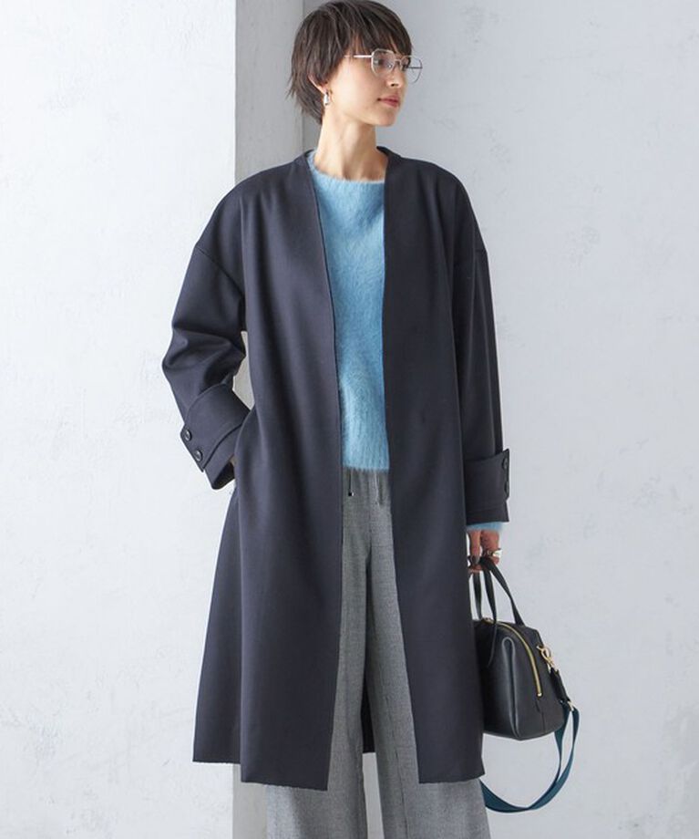 SHIPS for women「MANTECO ノーカラー コート」|ノーカラーコート|