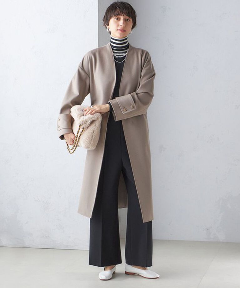 SHIPS for women「MANTECO ノーカラー コート」|ノーカラーコート|