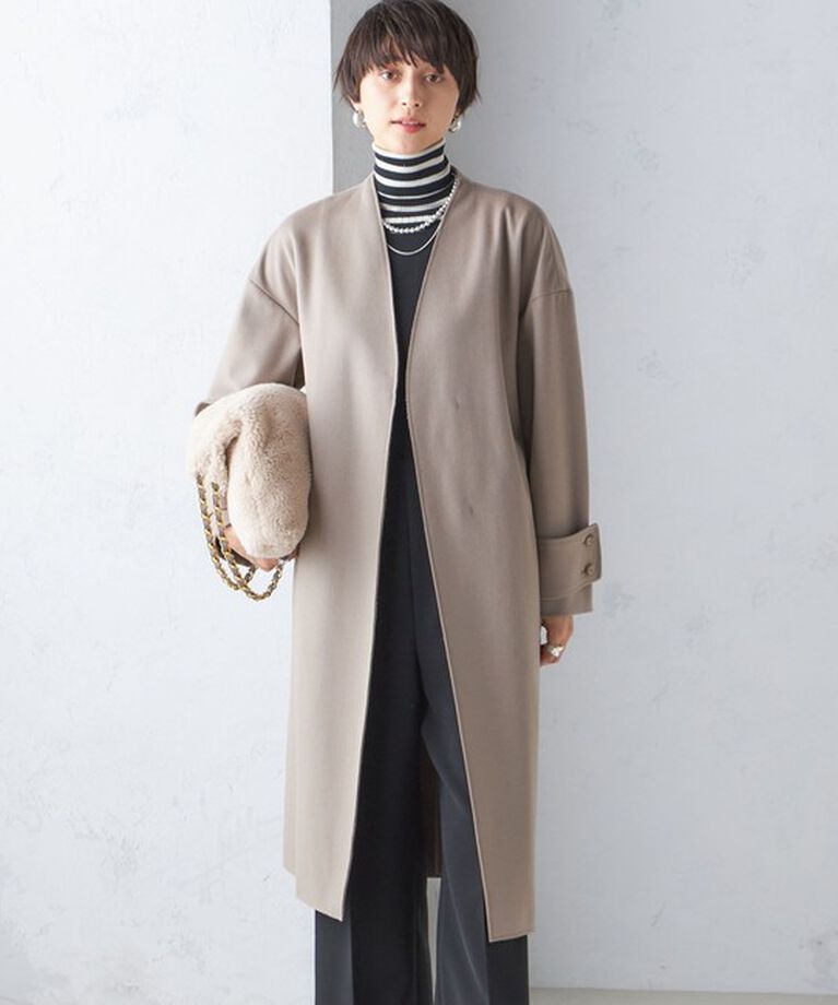 SHIPS for women「MANTECO ノーカラー コート」|ノーカラーコート|