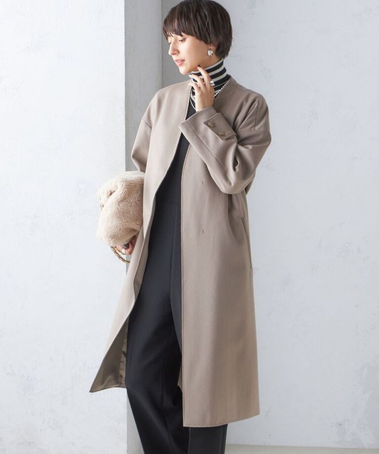 SHIPS for women「MANTECO ノーカラー コート」|ノーカラーコート|