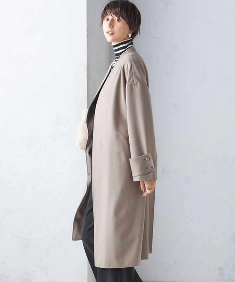 SHIPS for women「MANTECO ノーカラー コート」|ノーカラーコート|