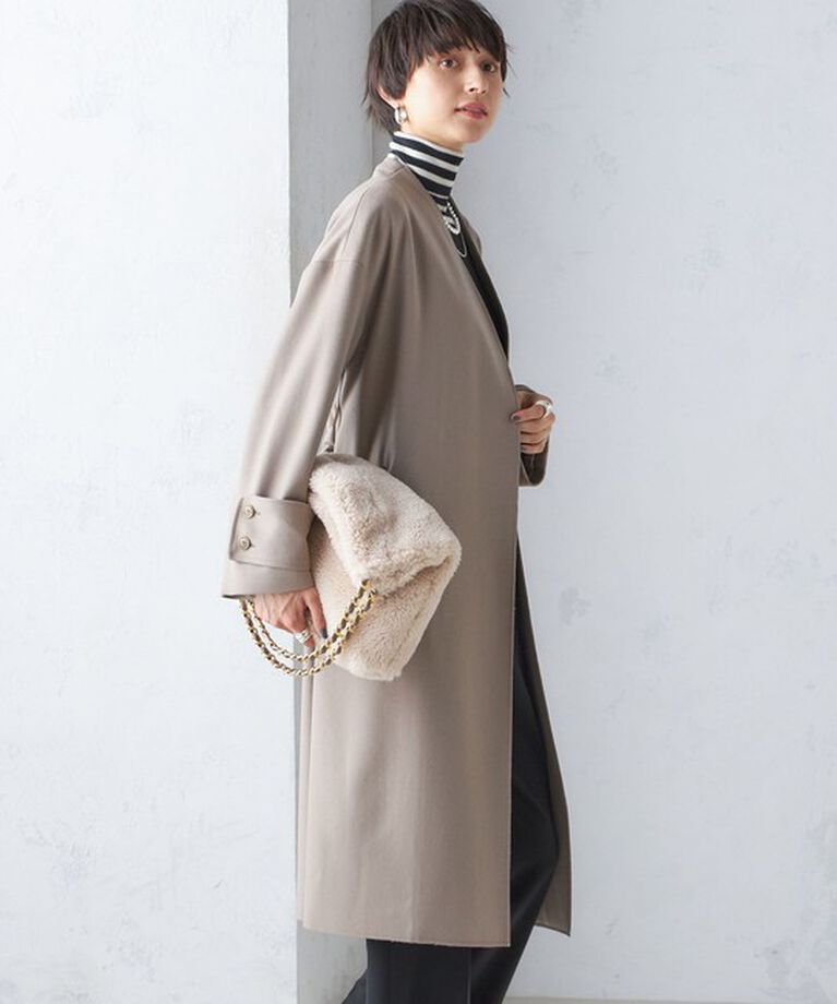 SHIPS for women「MANTECO ノーカラー コート」|ノーカラーコート|