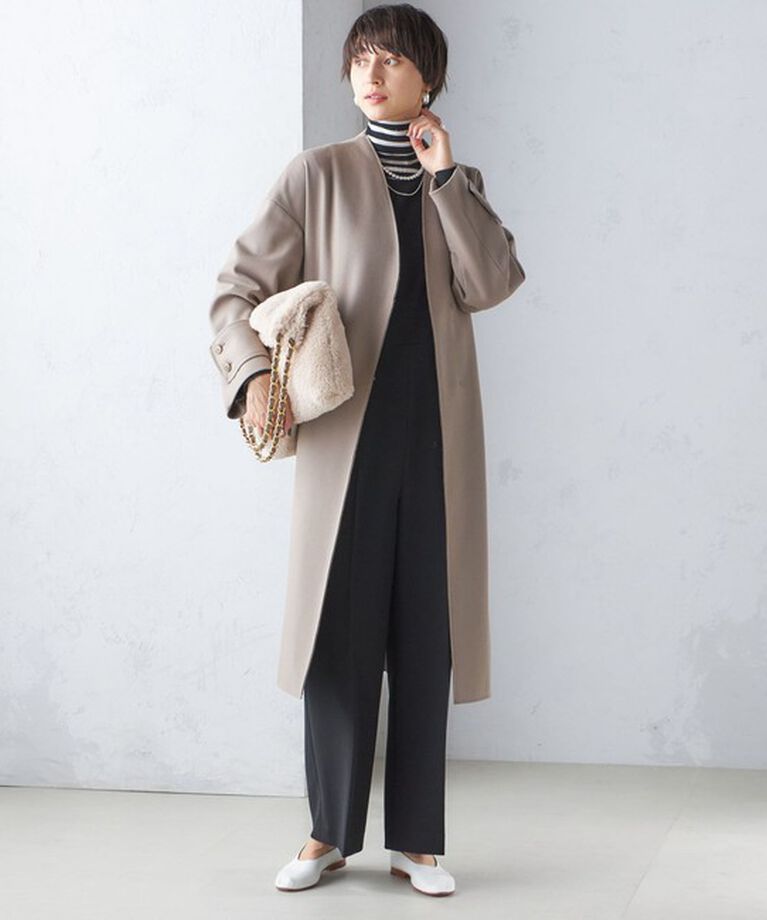 SHIPS for women「MANTECO ノーカラー コート」|ノーカラーコート|