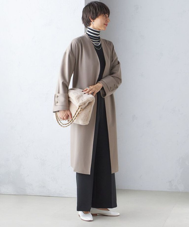 SHIPS for women「MANTECO ノーカラー コート」|ノーカラーコート|