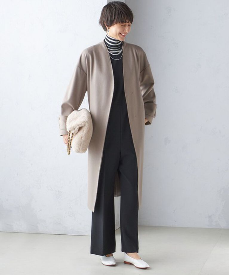 SHIPS for women「MANTECO ノーカラー コート」|ノーカラーコート|