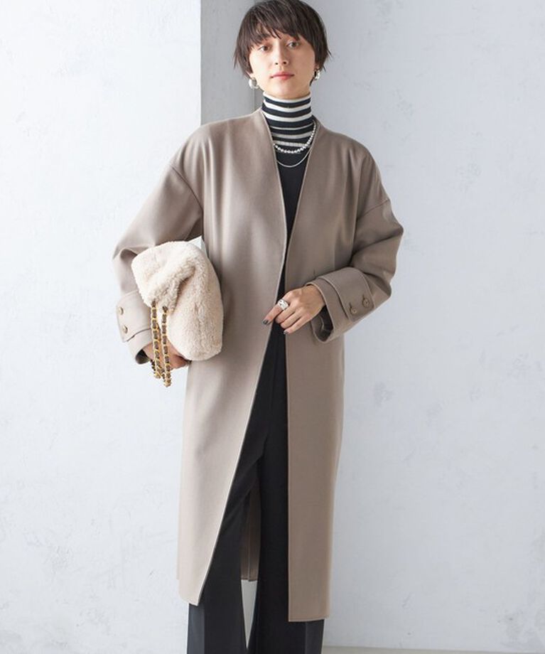 SHIPS for women「MANTECO ノーカラー コート」|ノーカラーコート|