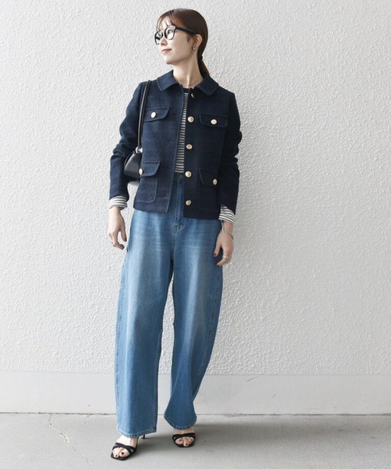 SHIPS any「SHIPS any: ツイード シングル ポケット ジャケット［NAVY BLUE］」|その他|