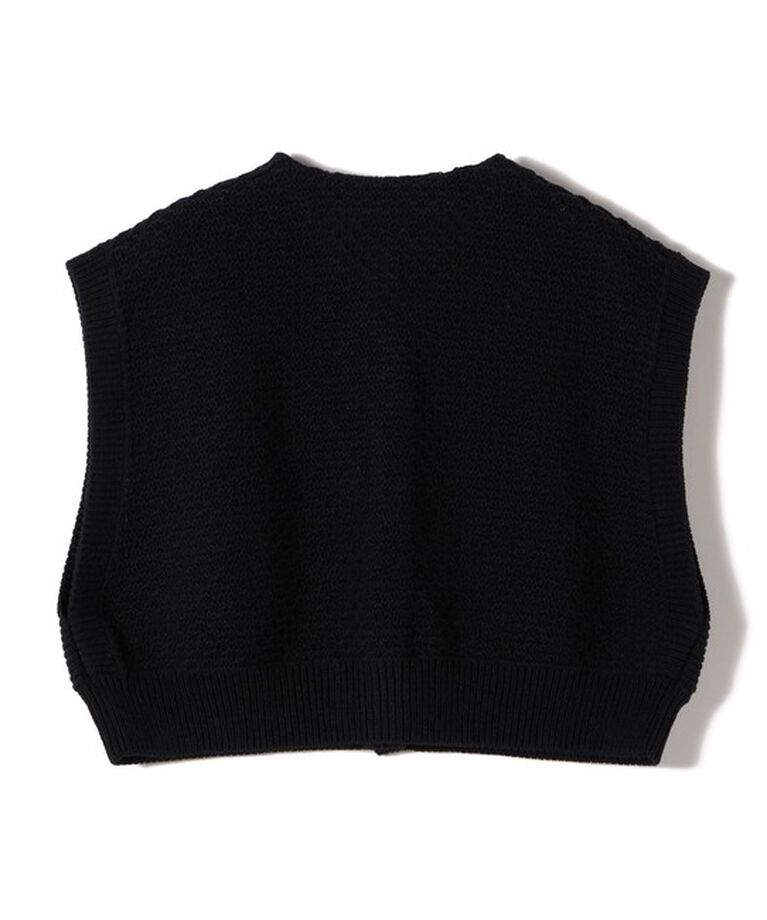 SHIPS for women「SHIPS Primary Navy Label:〈手洗い可能〉クロップド ニット ベスト」|ベスト・ジレ|