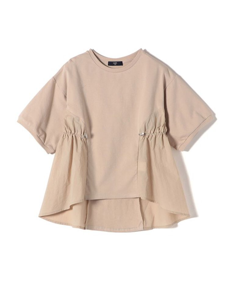 SHIPS Colors 「SHIPS Colors:〈洗濯機可能〉ミニ裏毛 ドッキング トップス」|Tシャツ・カットソー|ベージュ