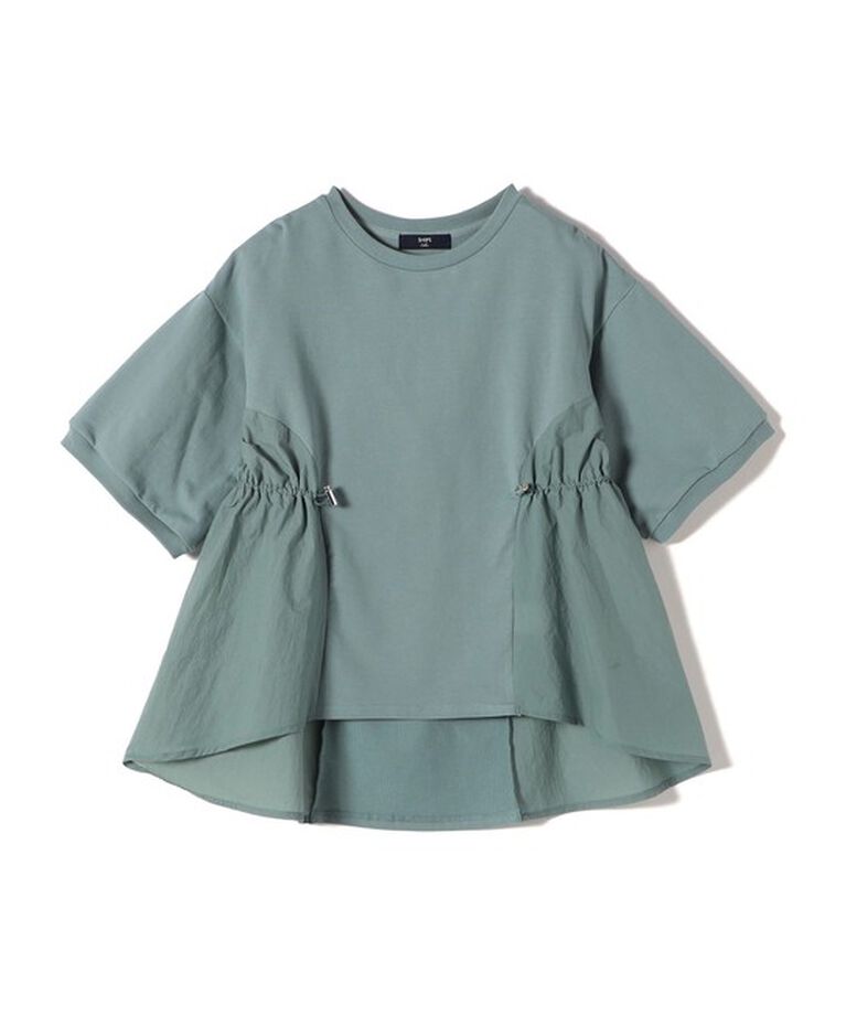 SHIPS Colors 「SHIPS Colors:〈洗濯機可能〉ミニ裏毛 ドッキング トップス」|Tシャツ・カットソー|ライトグリーン
