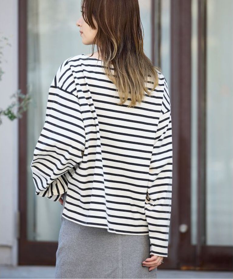OUTDOOR PRODUCTS Usual Things「VINTAGE LIKE ボーダー ボートネックロンT」|Tシャツ・カットソー|