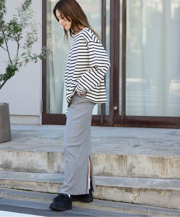 OUTDOOR PRODUCTS Usual Things「VINTAGE LIKE ボーダー ボートネックロンT」|Tシャツ・カットソー|