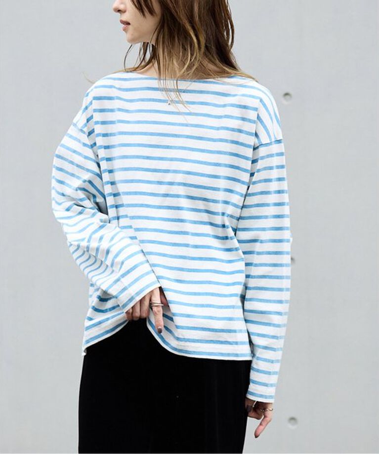 OUTDOOR PRODUCTS Usual Things「VINTAGE LIKE ボーダー ボートネックロンT」|Tシャツ・カットソー|