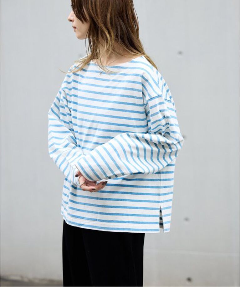 OUTDOOR PRODUCTS Usual Things「VINTAGE LIKE ボーダー ボートネックロンT」|Tシャツ・カットソー|