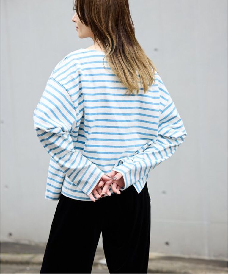 OUTDOOR PRODUCTS Usual Things「VINTAGE LIKE ボーダー ボートネックロンT」|Tシャツ・カットソー|