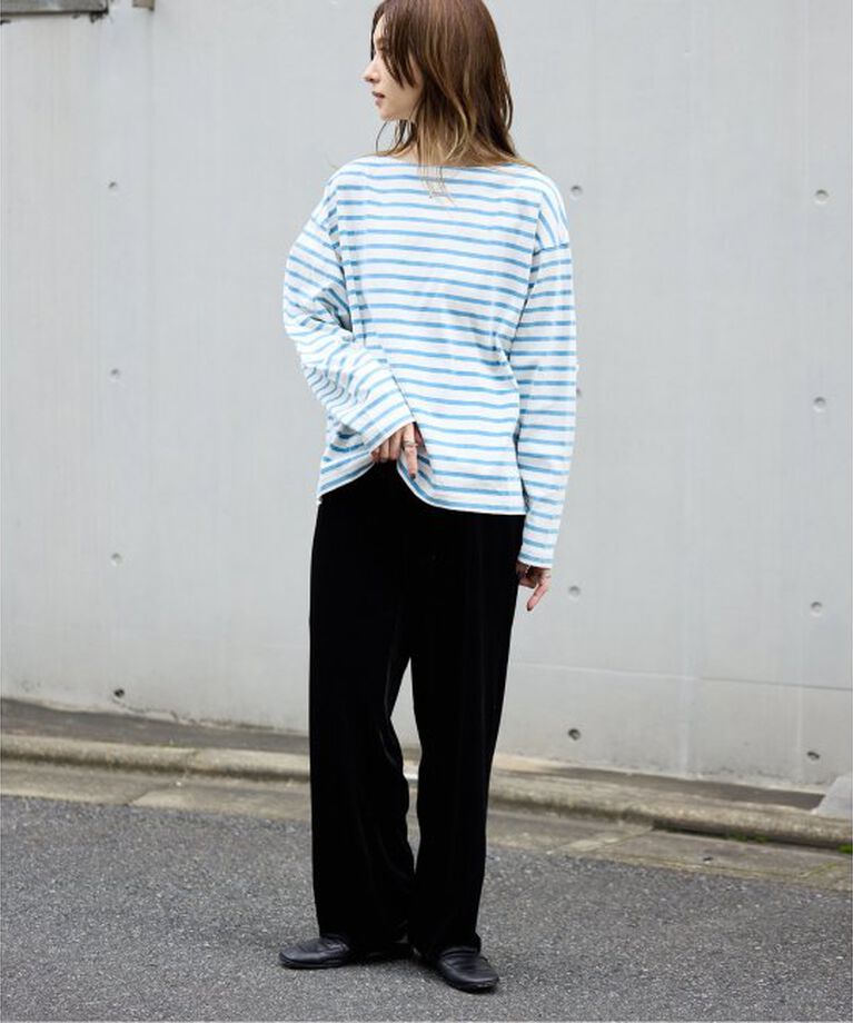 OUTDOOR PRODUCTS Usual Things「VINTAGE LIKE ボーダー ボートネックロンT」|Tシャツ・カットソー|