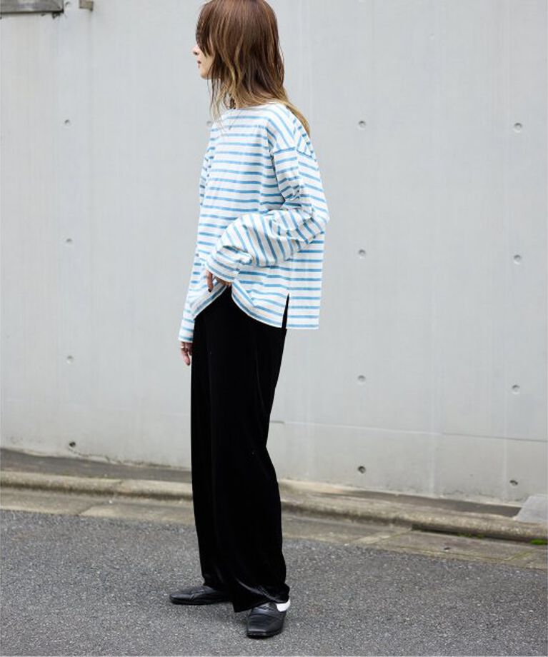 OUTDOOR PRODUCTS Usual Things「VINTAGE LIKE ボーダー ボートネックロンT」|Tシャツ・カットソー|