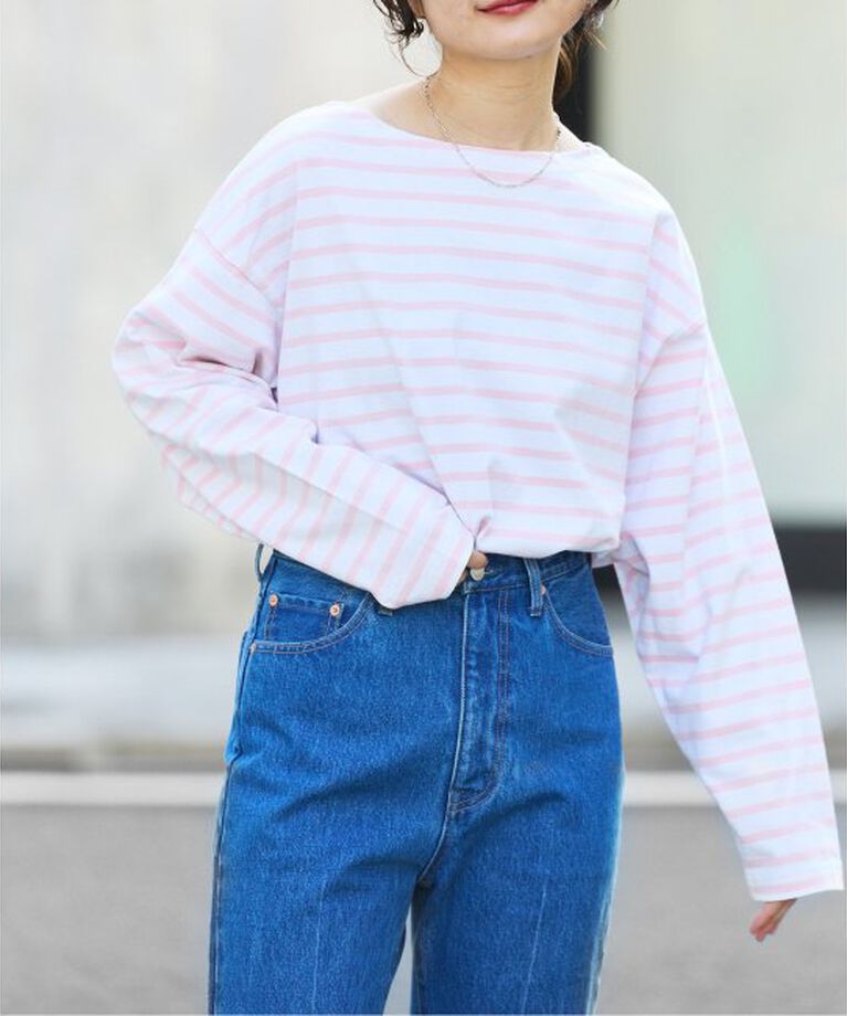 OUTDOOR PRODUCTS Usual Things「VINTAGE LIKE ボーダー ボートネックロンT」|Tシャツ・カットソー|
