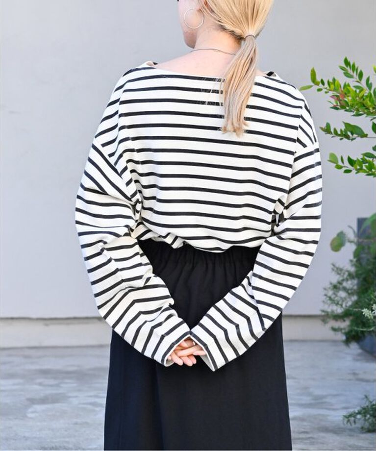 OUTDOOR PRODUCTS Usual Things「VINTAGE LIKE ボーダー ボートネックロンT」|Tシャツ・カットソー|
