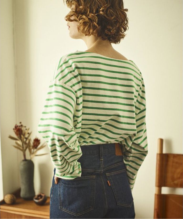 OUTDOOR PRODUCTS Usual Things「VINTAGE LIKE ボーダー ボートネックロンT」|Tシャツ・カットソー|